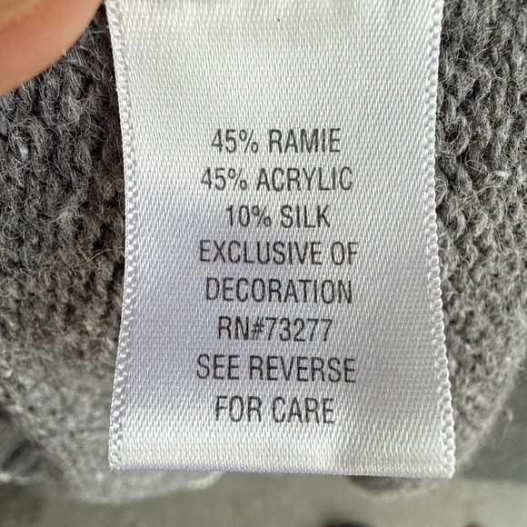 Craft & Barrow Womens Cardigan 1X Heather Gray Embroidered Cardinal Winter Birds - Picture 6 of 7